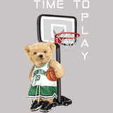 Bear Play Basketball T-Shirt - Organic Cotton Tees for Boys