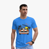 Organic cotton tees for men -classic vintage graphic with mode - marina