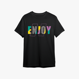 Cotton Men's Black Enjoy T Shirt - Organic Graphic Tees