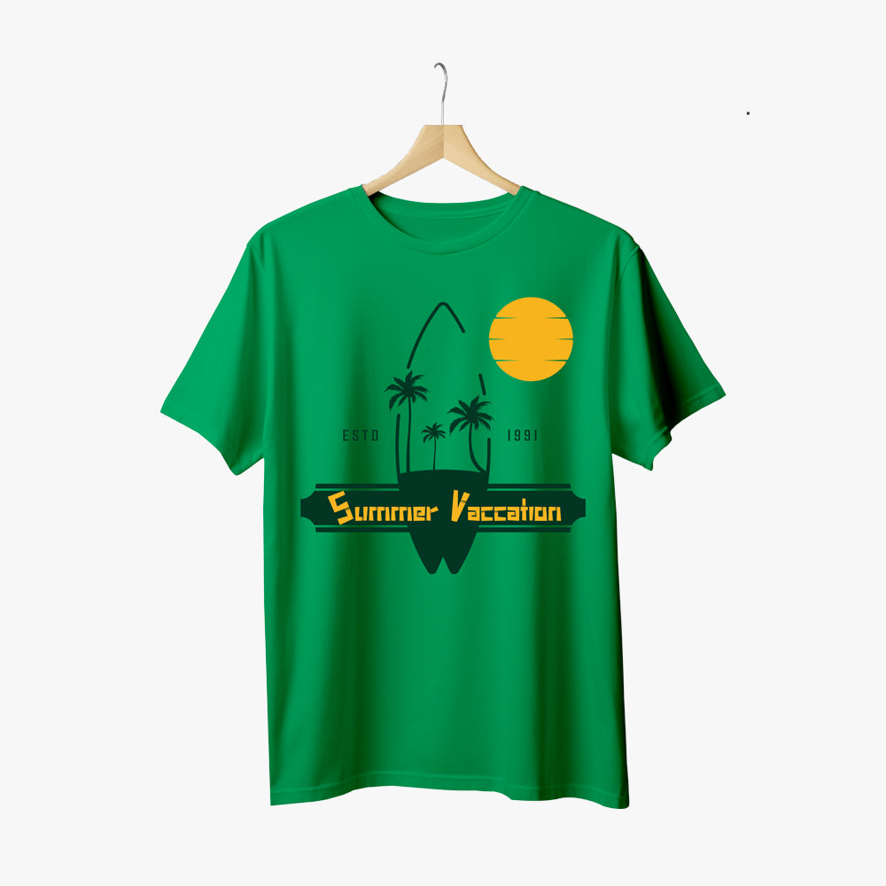 summer vacation  green  graphic tee 