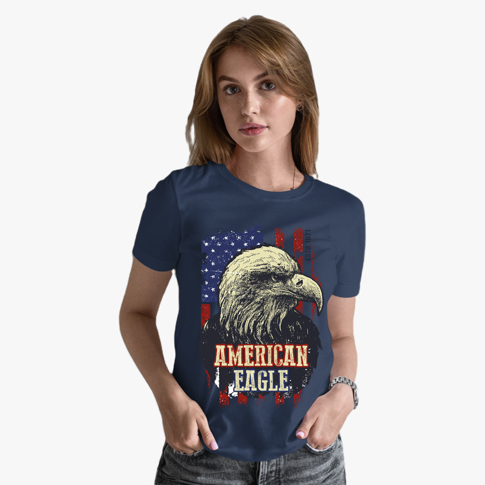 Americaneagle navyblue graphic tee with model