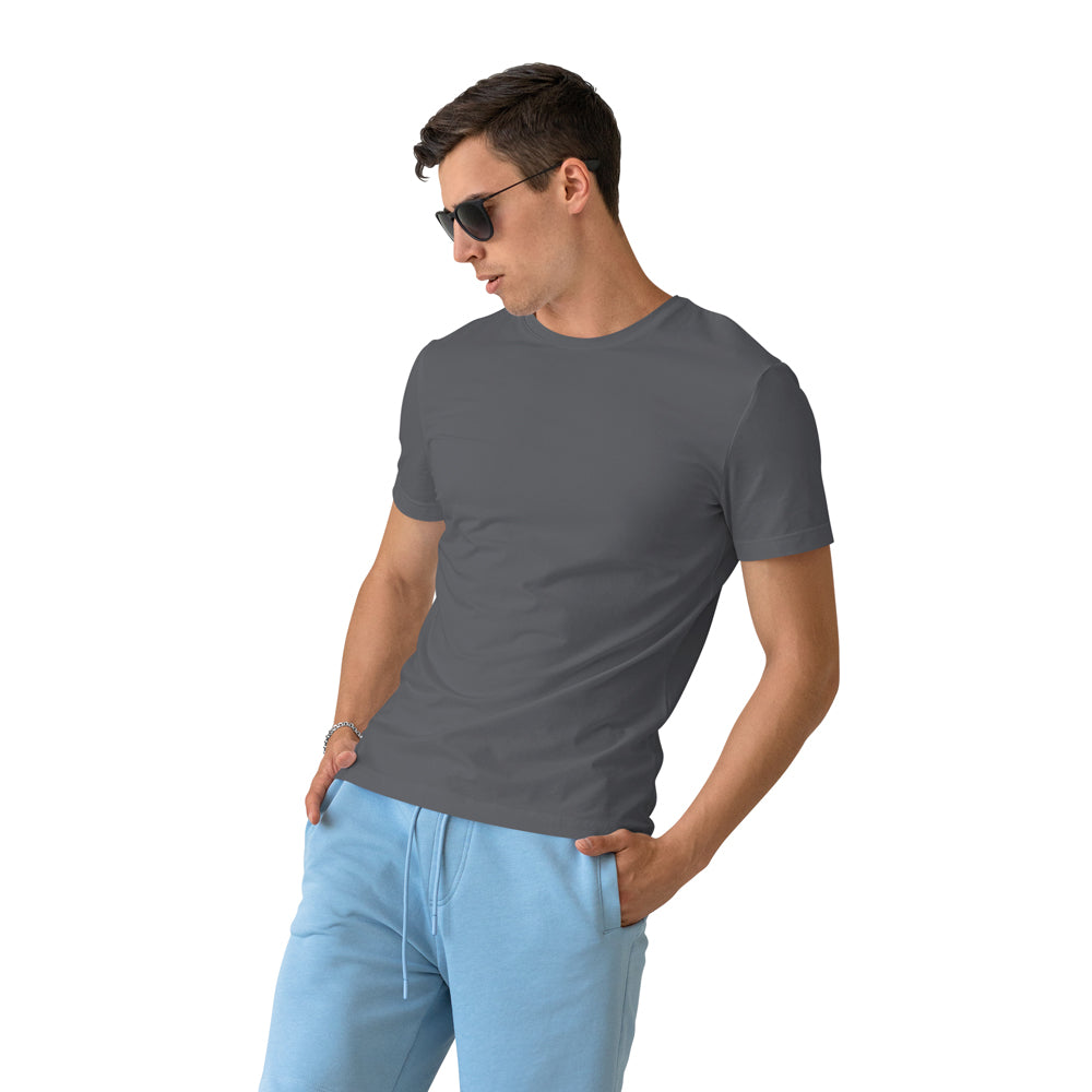 premium quality suvin cotton grey tshirt with model